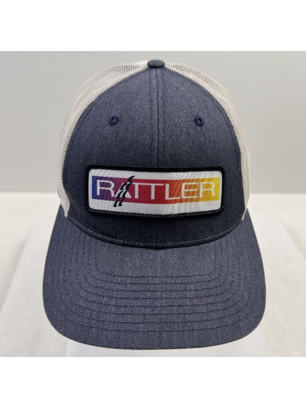 Rattler Ropes Mesh Trucker Hat Blue Gray Rodeo Adjustable Snapback Cap MD/LG